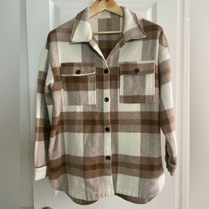 Plaid Button-Up Women's Shacket Size 2X